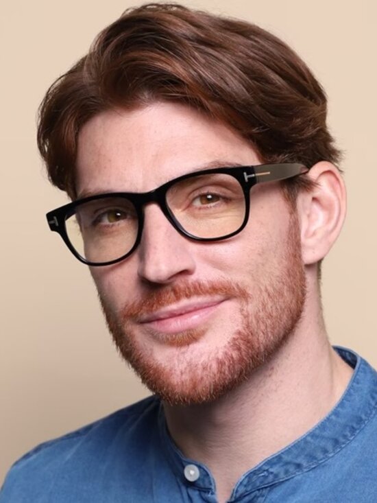 Tom Ford Women Eyeglasses Black Blue Block Square FT5898-B 001 NEW AUTHENTIC main image 5
